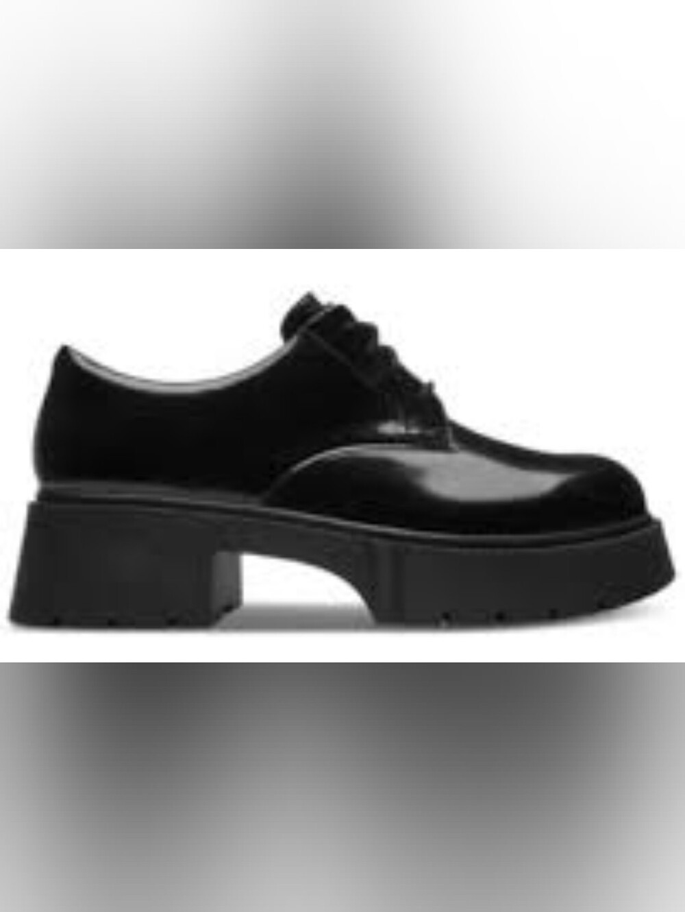 Coach Black Patent Leather Lace-Up Derby with Chunky Sole